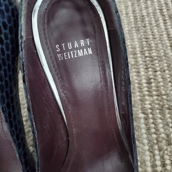 Stuart Weitzman Blue Snake Heels - Picture 4 of 9